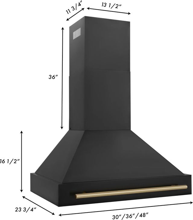 ZLINE Autograph Edition 36" Black Stainless Steel Wall Mounted Range Hood 13