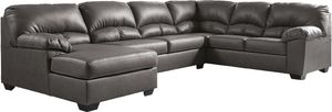 Benchcraft® Aberton 3-Piece Gray Sectional with Chaise