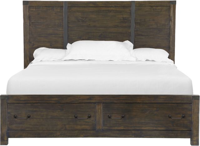 Magnussen Home® Pine Hill Rustic Pine Complete California King Panel Storage Bed-2