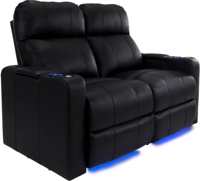 RowOne Prestige Home Entertainment Seating Black 2-Chair Loveseat 2