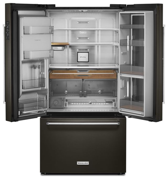 KitchenAid® 23.5 Cu. Ft. Black Stainless Steel Counter Depth French Door Refrigerator 2