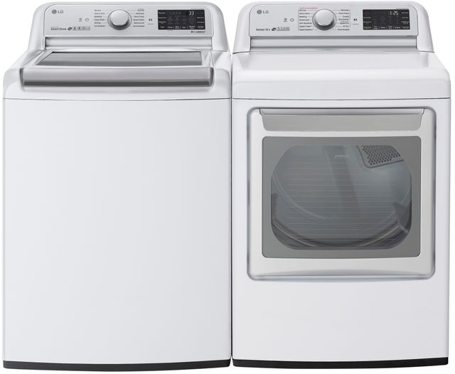 LG 7.3 Cu. Ft. White Front Load Gas Dryer 8
