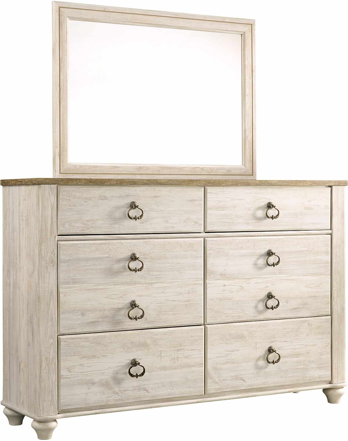 Signature Design by Ashley® Willowton Whitewash Youth Dresser and Mirror