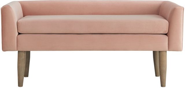 Elements International Tilly Blush Upholstered Bench-0