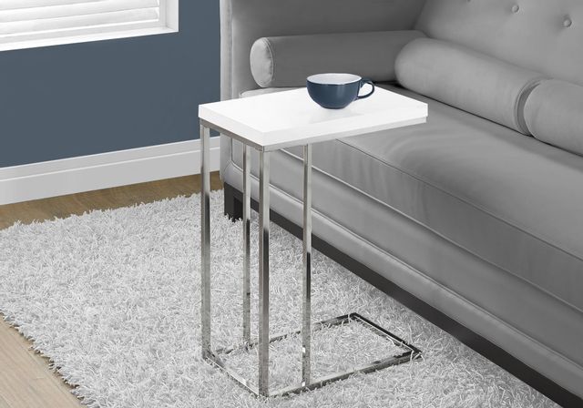 Monarch Specialties Inc. Glossy White Chrome Metal Accent Table 6