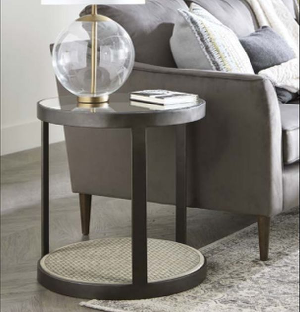 Hammary® Hidden Treasures Black Concrete Round End Table Economy