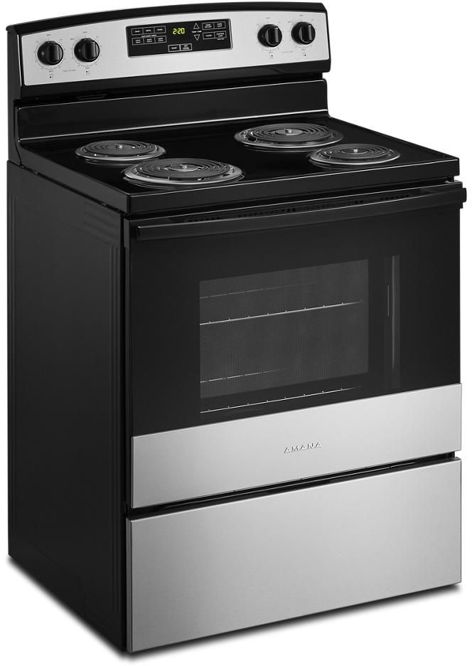 Amana® 30" Stainless Steel Freestanding Electric Range | Grand ...