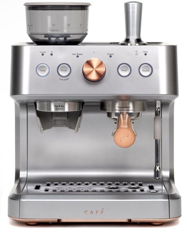 Café™ BELLISSIMO Steel Silver Semi Automatic Espresso Machine And Frother