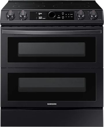 black double oven electric range