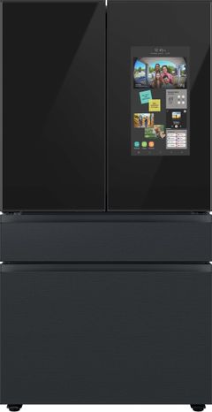 Samsung Bespoke 23 Cu. Ft. Black Matte Steel French Door Refrigerator with Family Hub™