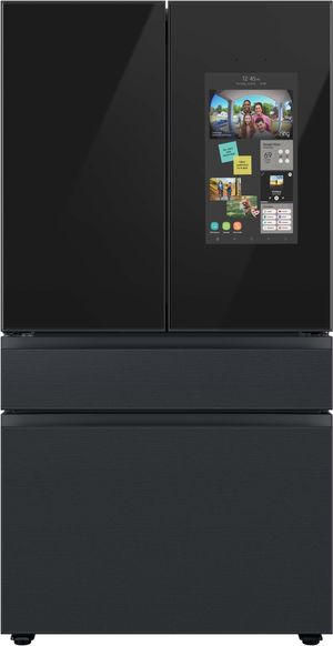 Samsung Bespoke 23 Cu. Ft. Black Matte Steel French Door Refrigerator with Family Hub™