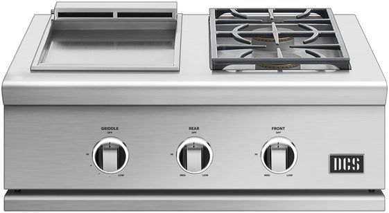 DCS Series 9 30" Stainless Steel Natural Gas Griddle and Side Burner 0
