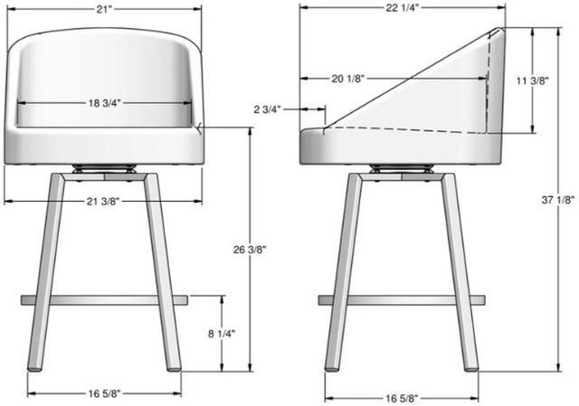 Amisco Customizable Wembley Upholstered Swivel Counter Stool Colders