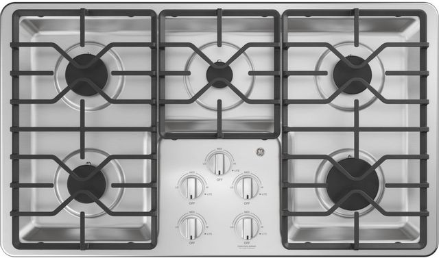 GE® 36" Stainless Steel Gas Cooktop