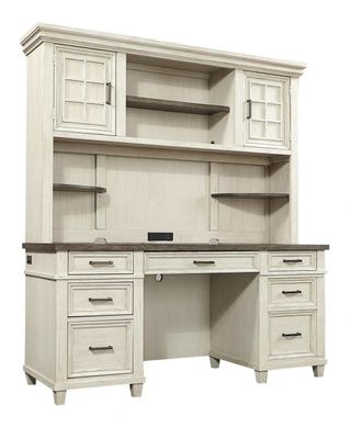 Aspenhome® Caraway Aged Ivory Credenza Desk with Hutch
