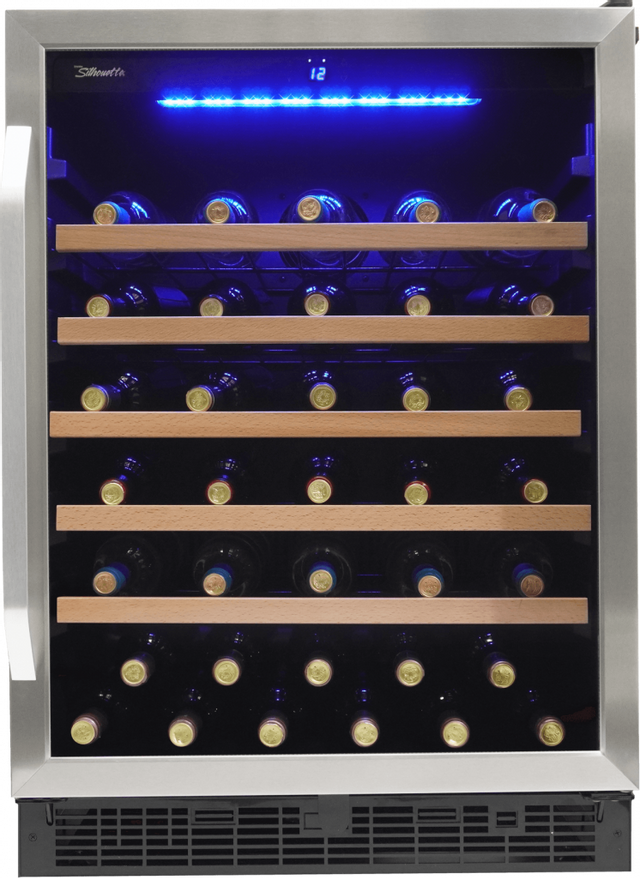 Refroidisseur à vin de 24 po Silhouette® Stilton de 51 bouteilles - Cadre en acier inoxydable 1