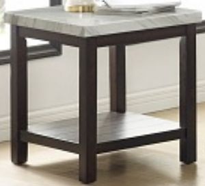 Crown Mark Deacon Gray End Table with Black Base