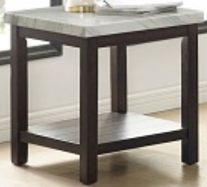 Crown Mark Deacon Gray End Table with Black Base-0