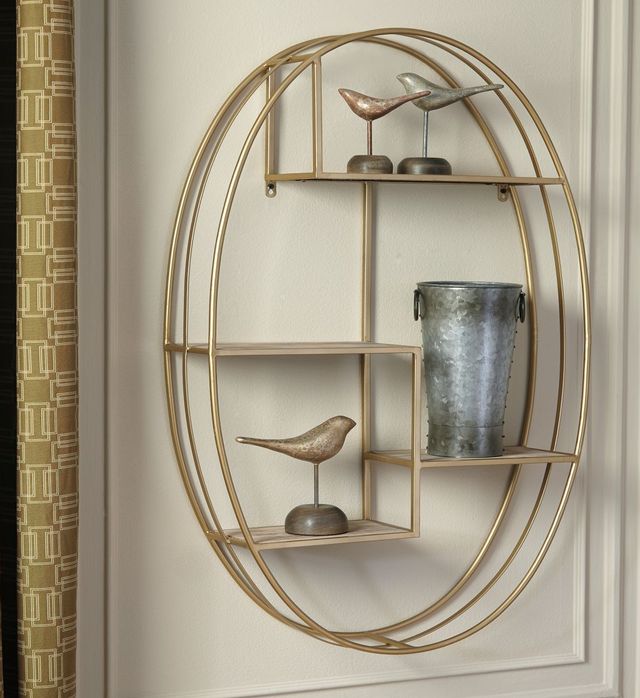 Signature Design by Ashley® Elettra Natural/Gold Wall Shelf 2