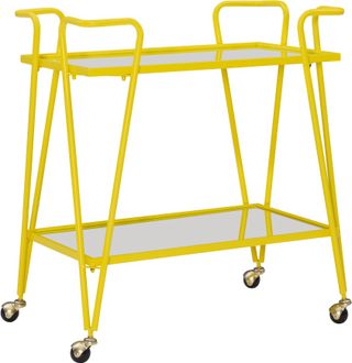Linon Ellie Yellow Bar Cart