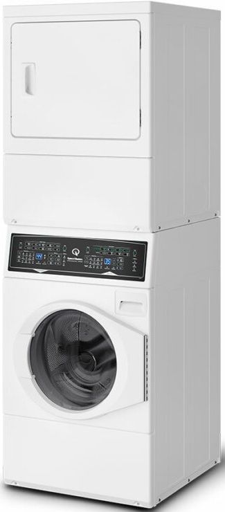 Speed Queen® SF7 3.5 Washer, 7.0 Cu. Ft Electric Dryer White Stack Laundry 2