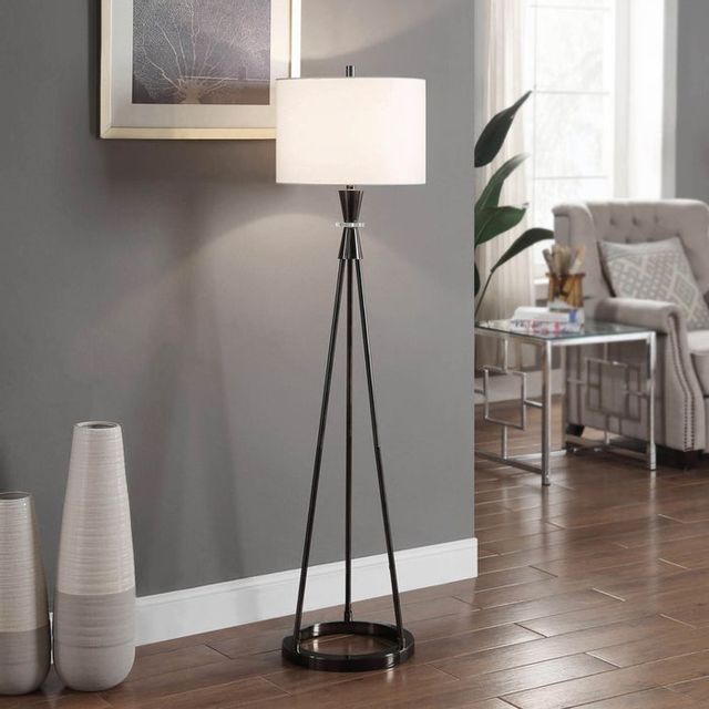  StyleCraft Floor Lamp, Black Nickel 1