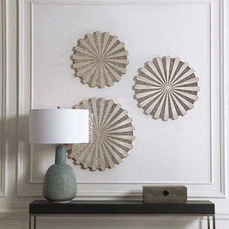 Uttermost® by Renee Wightman Daisies 3-Piece Mirrored Circular Wall Decor-1