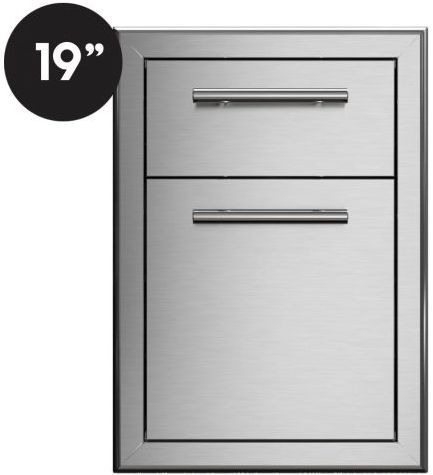 XO 19.25" Stainless Look Outdoor Double Drawer 1