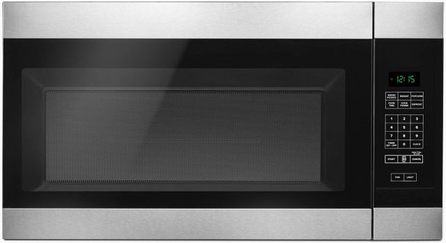 Amana® 1.6 Cu. Ft. Black on Stainless Over The Range Microwave