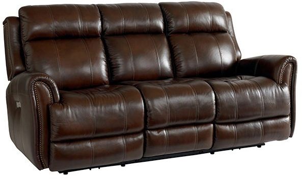 Bassett Club Level Tompkins 3742-P62A Leather Power Reclining Sofa