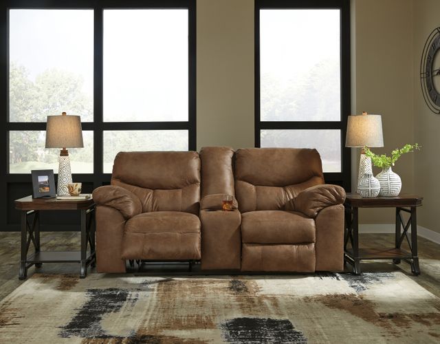 Signature Design by Ashley® Boxberg Bark Double Reclining Loveseat with Console-3