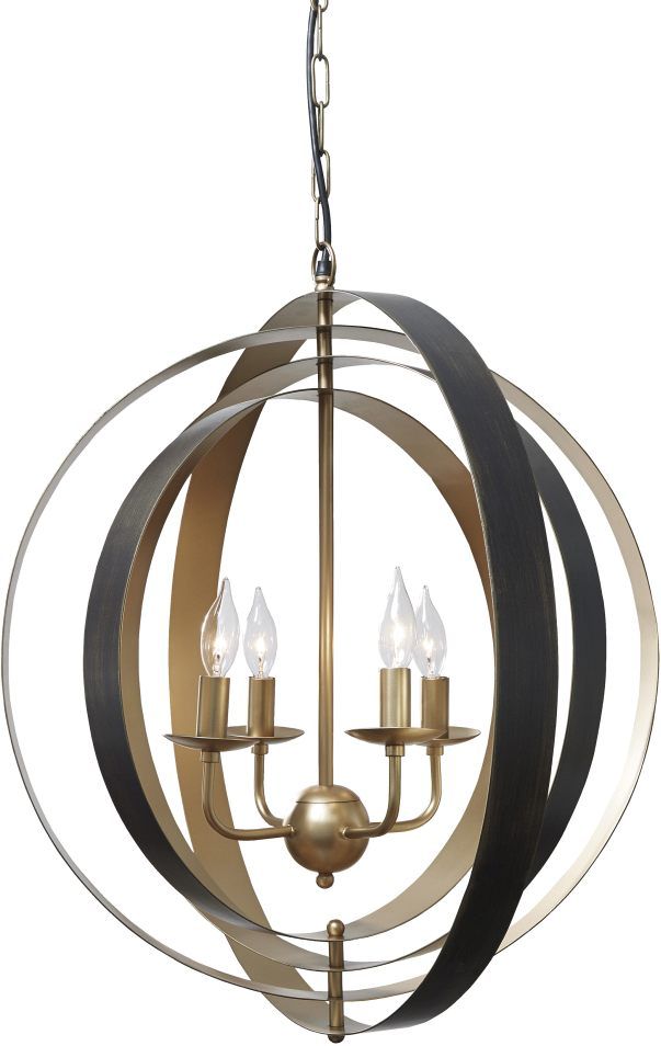Lampe à suspension en métal Makani, noir/or, de Signature Design by Ashley®