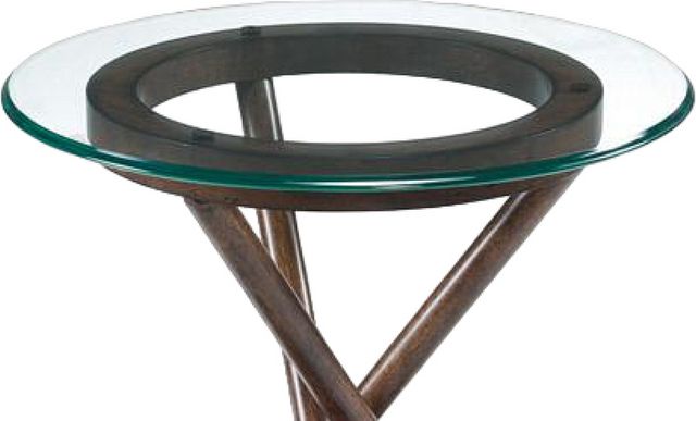 Magnussen Home® Beaufort Clear Glass/Dark Oak Round End Table-1