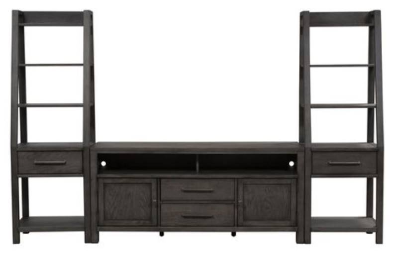 Liberty Modern Farmhouse Dusty Charcoal Entertainment Center with Piers