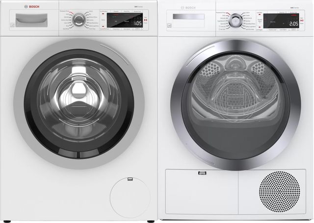 Bosch® 500 Series White Front Load Laundry Pair
