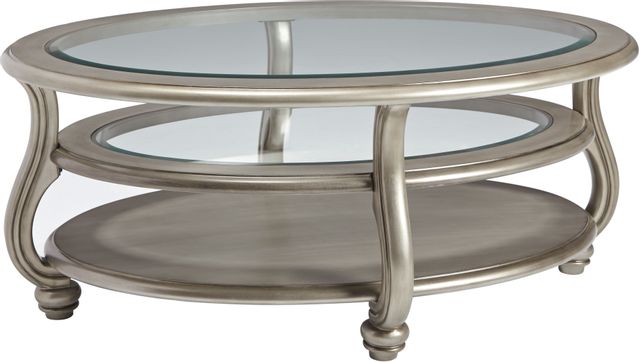 Signature Design by Ashley® Coralayne 3-Piece Silver Finish Living Room Table Set 1