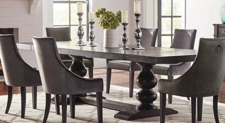 phelps traditional antique noir dining table