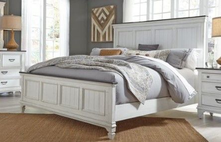 Liberty Allyson Park 4-Piece Wire Brushed White Queen Panel Bed Set