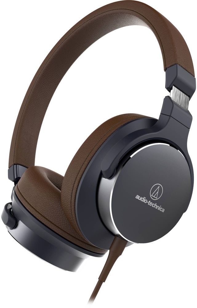 Audio-Technica® Navy/Brown On-Ear High Resolution Headphones 1