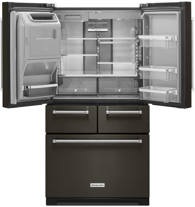 KitchenAid® 25.76 Cu. Ft. Black Stainless Steel with PrintShield™ Finish French Door Refrigerator 1