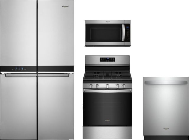 Whirlpool® 4 Piece Fingerprint Resistant Stainless Steel Kitchen Appliance Package 0