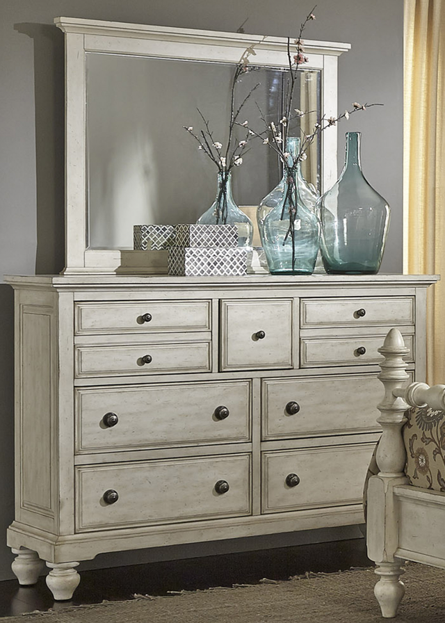 Liberty Furniture High Country Bedroom King Poster Bed, Dresser and Mirror Collection-1