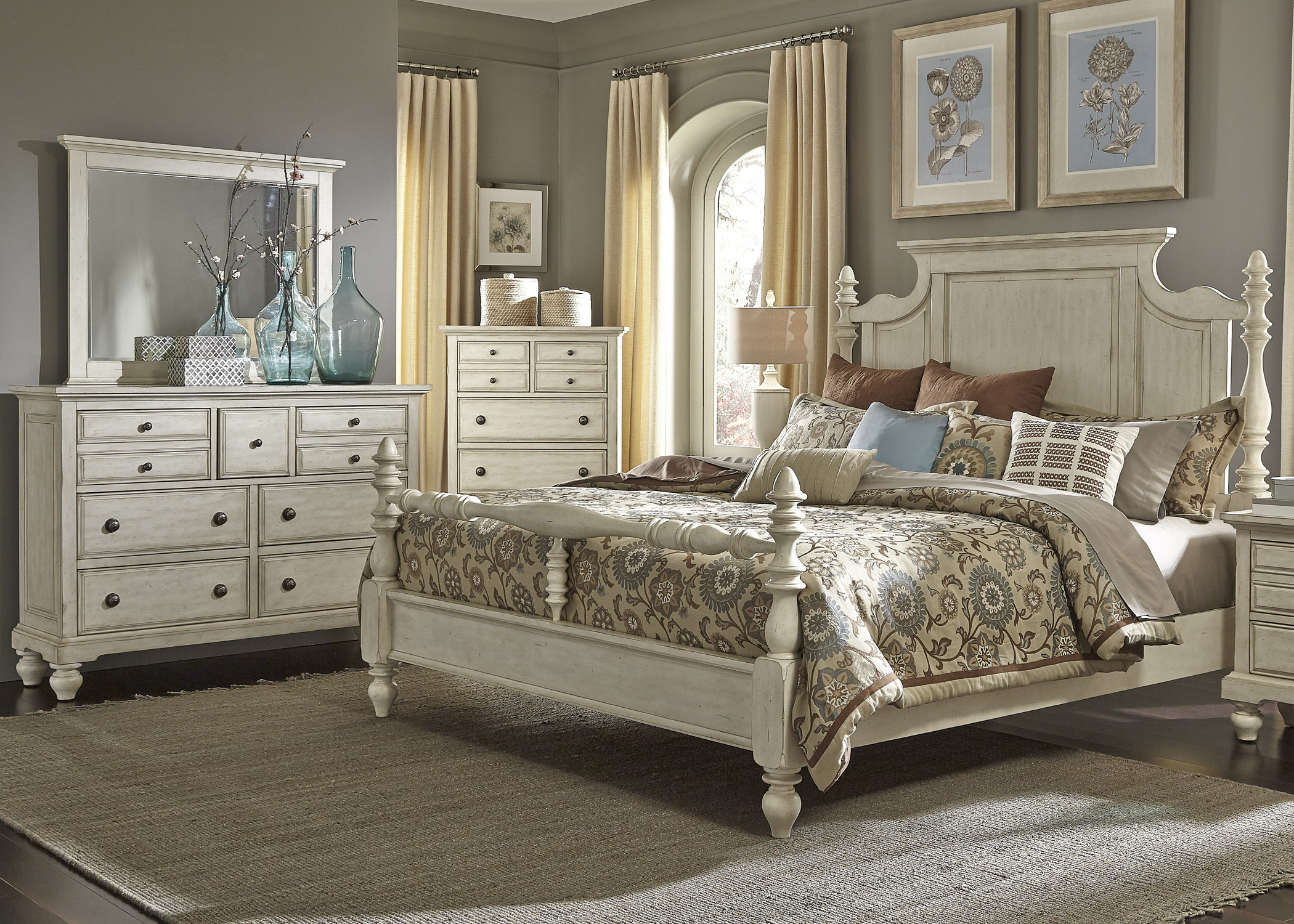 Liberty Furniture High Country 3 Piece Antique White Bedroom Set