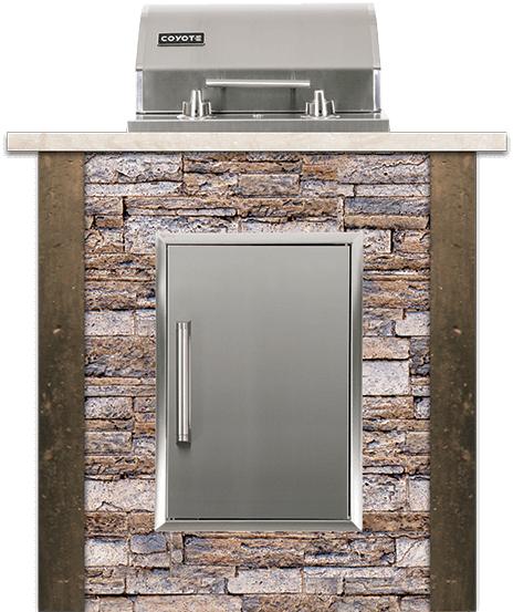Coyote Outdoor Living 3 ft Stacked Stone Brown Terra Electric Island