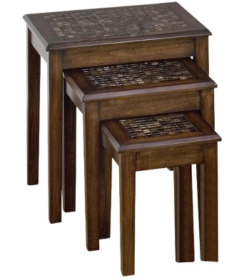 Jofran Inc. Baroque Brown Nesting Chairside Table