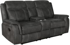 Coaster® Lawrence Charcoal Reclining Upholstered Tufted Back Motion Loveseat