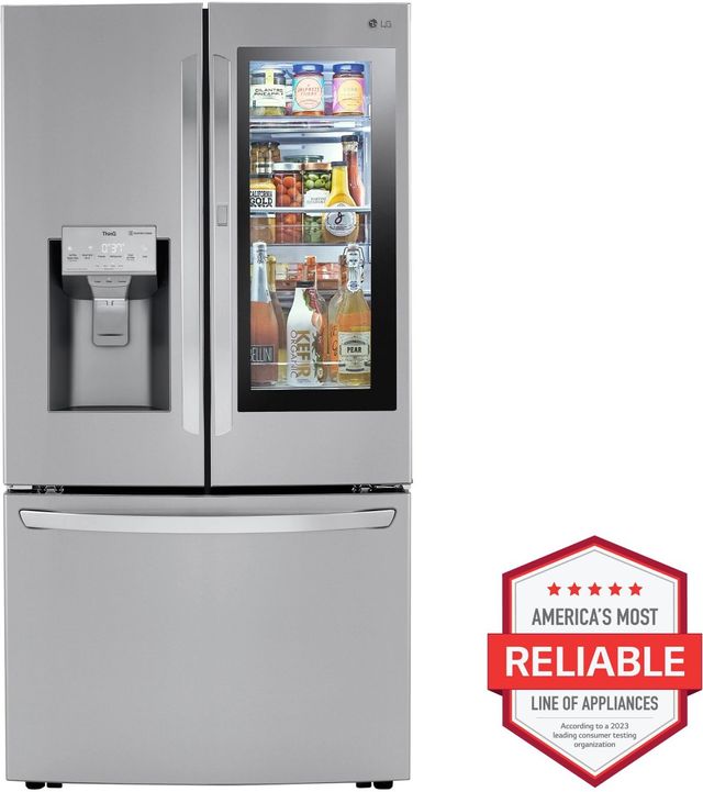 LG Craft Ice InstaView 29.7-cu ft Smart French Door Refrigerator with Dual Ice  Maker and Door within Door (Fingerprint Resistant) ENERGY STAR at