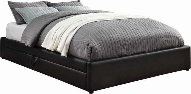 Coaster® Hunter Black Queen Upholstered Storage Bed