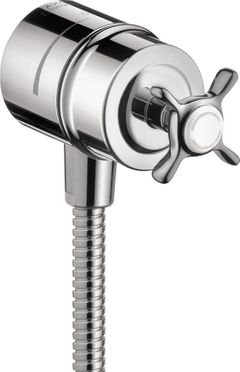 AXOR Montreux Chrome Wall Outlet with Check Valves and Volume Control, Cross Handle