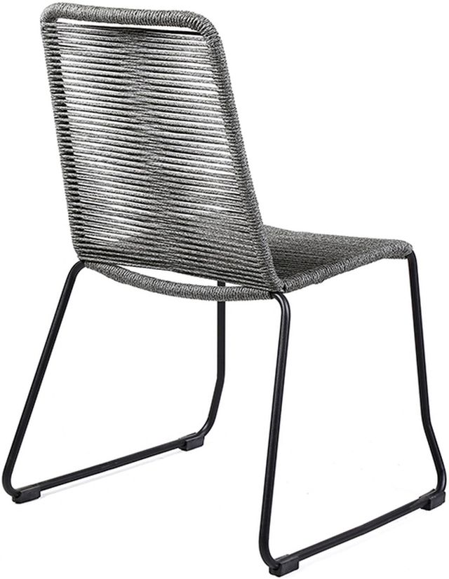 Armen Living Shasta Outdoor Grey Stackable Dining Chair | Bedroom Express